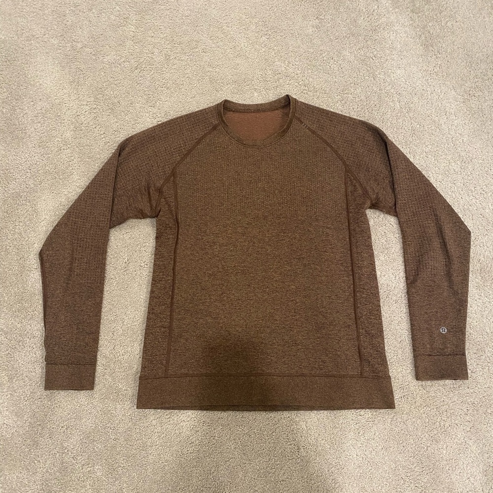 Men’s Lululemon Ancient Copper Engineered Warmth Crewneck Sweatshirt size Medium